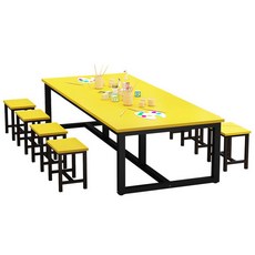 프라운 미술학원책상 테이블 교습소 유치원책상 학원책상 미술 미술학원 어린이집책상, 8인용 180x100x74cm