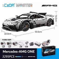 CaDA Mercedes-AMG ONE 積木遙控車 賓士AMG正版授權 米其林輪胎 內含動力套件 3295塊積木, 白色, 1箱
