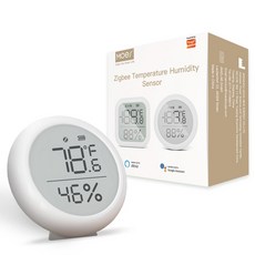 MOES ZIGB 스마트 LED 작동 투야 온도 어시스턴트 허브와 스크린 습도 지그비 함께 센서, CHINA, nd, 1) round, round