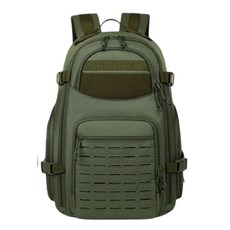 MUSI護脊軟墊戰術背包，大容量多隔層設計，耐磨防水，戶外運動登山健行首選, 軍綠色, 1個