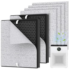 Mooka PR1 공기 청정기 청정기용 교체 필터 최대 2200평방피트의 가정용 대형 공간용 프리미엄 반려동물 비듬 모발용 세탁 가능한 프리 필터 4개 포함XBWW, 2 Packs White