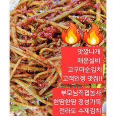 (시즌컴백 핫딜) 맛인정/ 고향의 맛! 울엄니 직접농사 껍질제거 / 스트레스 확 날려주는 매콤한실비 (매운맛) 고구마순김치 (국내산 청양고춧가루), 1개, 500g