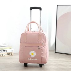 천여행가방 바퀴달린 비즈니스 여행 여성용 수하물, 1개, M. 핑크 등받이 없음 2륜
