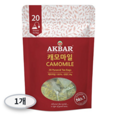 아크바 캐모마일 허브티 피라밋 티백 20개, 1.2g, 20개입, 1개