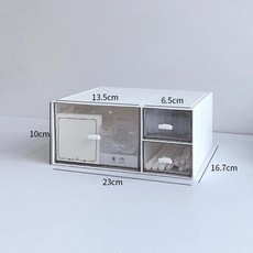 桌面收納盒 文具置物架 書桌整理盒, 三格抽屜盒