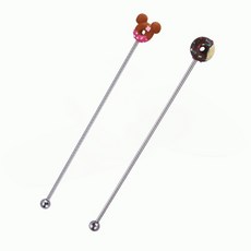 칵테일 샹그리아 머들러 원목 롱스푼 믹싱 과일 으깨기 바텐더, 1개, 9도넛머들러-블랙블루