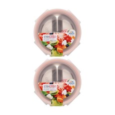 STENLOCK 史丹利 Pure多用途2格圓形密封保鮮盒 1號, 2個, 200ml