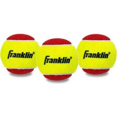 테니스공 프랭클린 스포츠 무압 테니스 공 - 공식 사이즈 저압 훈련 및 연습에 적합 로우 바운스 3팩 캔 모든 코트 표면 빨간색