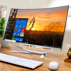 곡면 모니터 일체형 PC 32인치 디스플레이 게이밍 화면, 2코어i5-457016G512G