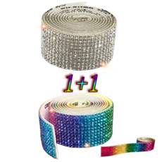 빛나윈 블링블링 큐빅 테이프 다양한 소품꾸미기 폰꾸 다꾸 3종 1+1, 2개, 3.실버 A+무지개 C