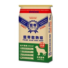 WANG 藍帶高級成犬狗食，羊肉小顆粒/羊雞雙寶，15kg/19.8kg，完整營養配方，呵護腸胃，皮毛亮麗，無人工添加，經濟大包裝, 1個, 羊肉小顆粒 15kg, 羊肉