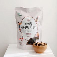 어이딸 매콤간장김부각 남원 찹쌀 비건 간식 마른반찬 무오신채 무염산김 맥주안주, 2개, 160g