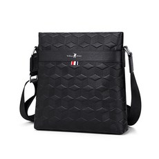 William POLO 男款POLO斜背包, 黑色