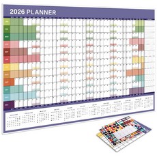 2026년 벽걸이 달력은 예산 마감일과 연중 조직에 완벽하게 맞습니다, 1세트, 티베트 블루 포스터