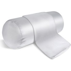 경추 베개 안락한 피로 이완 프라사코 2개 세트 원형 목베개 커버 16 x 5.9인치 실크 실린더 케이스 히든 지퍼가 달린 부드러운 볼스터 베개커버 롤 베개용