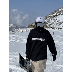 남녀공용 오버사이즈 방수 스노보드 긴팔티셔츠 통기성 좋은 맨투맨 스타일 캐주얼한 실내스키용 티셔츠 겨울 레이어드용 편안한 착용감