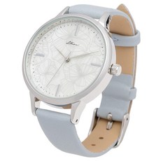 Fieldwork(필드워크) 아날로그 여성용 손목시계 선반 가죽 밴드 쉘 스타일 다이얼 꽃무늬 선화 멋스럽고 귀여운 블루 GY094-2 BL