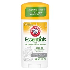 Arm & Hammer Essentials 천연 탈취제 함유 데오드란트 무향 71g(2.5oz), ArmHammerEssentials천연탈취제함유데오드란, 71g, 1개