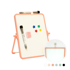 하루아즈 양면 미니 화이트보드 탁상용 벽걸이용 미니칠판 자석 메모보드, 핑크