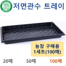 파주큰사위 두꺼운 저면관수 받침대 모종판 육모판 파종 육묘 모종 묘목 트레이, 100개, 검정