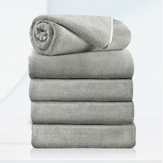 FASEN 수건 이탈리아 5성급 호텔수건 200수 코마사 타올 먼지없는수건, 스톤그레이, 5개