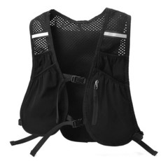 러닝 조끼 20L 통기성 반사 경량 하이드레이션 백팩 마라톤 사이클링 하이킹 조깅 등산용 포켓 5개 포함, 블랙