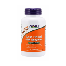 NOW Foods Acid Relief綜合酵素口嚼錠, 60顆, 1罐
