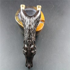 烏木鵰刻彈弓 純實木烏木紫光檀狼頭彈弓 飛虎啥叉戶外彈弓, 1個, 烏木紫光檀狼頭飛虎叉純實木彈弓