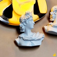 냉장고자석 석고상 아폴로 마그넷 미니어처 마그네틱, 석고 흉상 마그넷 아폴로