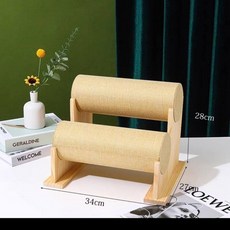 머리띠 거치대 액세서리 걸이 수납 그레이 스탠드, 1개, 50cm (옐로우 린넨)