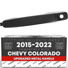 T1A 외부 전면 드라이버 도어 핸들 세트 커버 및 개스킷 포함 업그레이드된 금속 - 2015-2022 쉐보레 콜로라도와 호환 키홀 포함 텍스처 블랙 OEM 22923605, Front Driver Side Handle