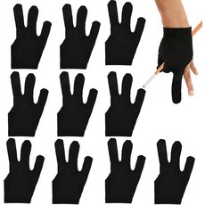 MVVM 당구장갑 당구글러브 당구장장갑 당구큐대장갑 10pcs 쓰리 핑거 풀 글러브 여성용 당구 장갑 남성용 왼손 및 오른손 실내 게임 키트 액세서리 블랙스판덱스 블랙, MVVM 당구장갑 당구글러브 당구장장갑 당구큐대장갑 1