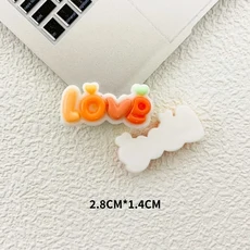 50개 큐트 러브레터 플랫백 레진 카보숑 휴대폰 케이스 장식 DIY 스크랩북 헤어보우 센터 액세서리, 05 orange
