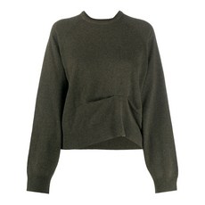 리메인 플리츠 디테일 라운드 넥 스웨터