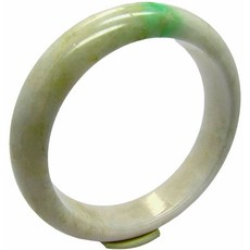 小樂 翡翠手鐲 白底陽青黃翡 天然A貨玉鐲 (手圍17.2號 內徑54.2mm V696), 1個