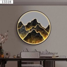 동양화 액자 일식집 인테리어 입구 거실 풍경 장식 산수화 조명, A. 1진산 후원자