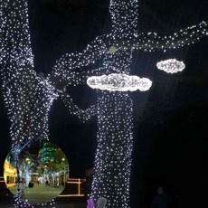 리4치점빵 크리스마스트리장식품 LED 투명선 화이트 지니전구 (30m) 300구