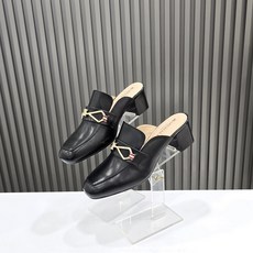 탠디by미셸 여성 스퀘어 부드러운가죽 골드버클 쿠션 5cm 블로퍼(12P3012B)
