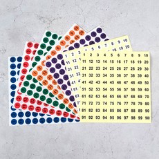 1 100 원형 숫자 스티커 10mm 번호 분류 넘버링 학교, 1-100스티커-퍼플, 1개