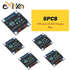 1-10pcs 0.96 인치 IIC 직렬 흰색/파란색/노란색 파란색 OLED 디스플레이 모듈 Arduino 용 128X64 SSD1306, 05 5pcs-blue