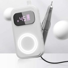 美甲打磨機蓄電智能打磨機帶呼吸燈創意卸甲打磨機45000RPM磨甲器, 1個, 月光白USB插口呼吸燈45000RPM高轉速:如圖