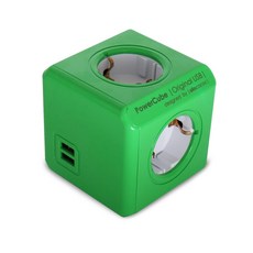 파워아트큐브V1 선없는 4구 USB 고용량 디자인멀티탭, 그린, 1개, 77mm