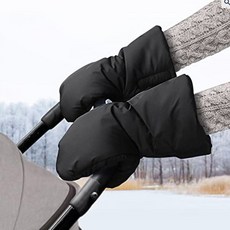 다라온 따뜻한 유모차 손잡이 워머 핸드머프, 블랙, 1개