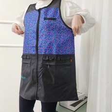 네꼬클럽 방수앞치마 방수망사 앞지퍼 요양보호사 사회복지사 시원한 여름앞치마, 블루, 1개