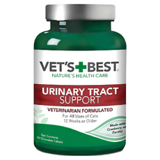 Vet’s Best 貓用草本化毛錠 蔓越莓泌尿保健錠 (60/180錠) - 維持泌尿道及消化道健康, 1個, 泌尿 + 口腔/牙垢護理 + 腎臟, 60顆