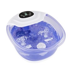 열 부스트 및 솔트 스타터 키트가 포함된 HoMedics 솔트-N-Soak 족욕 4개의 진정 마사지 롤러 토터치 컨트롤 스플래시 가드 버블 진동 목욕 디스펜서 LED 디스플레이, Homedics 솔트 앤 소크 풋바스, 가열 및 소금, 1개