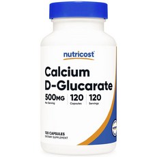 nutricost D-葡萄糖酸鈣素食膠囊 500mg, 1個, 120片