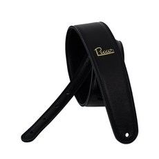 Picco Straps 牛皮革手工吉他背帶 2.5英吋版本 8色可選 臺灣精品【世品樂器】, Pure Black 純黑, 1個