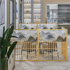 簡約鐵藝矮隔斷餐廳卡座圍欄墻火鍋飯店過道屏風 LKKY, 款式9 每平方