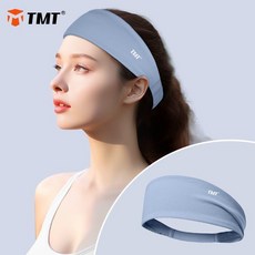 TMT 運動髮帶 止汗帶 跑步健身瑜珈頭帶 吸汗透氣, 冰晶藍, 1個